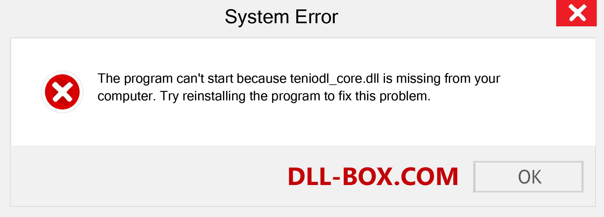  teniodl_core.dll file is missing?. Download for Windows 7, 8, 10 - Fix  teniodl_core dll Missing Error on Windows, photos, images